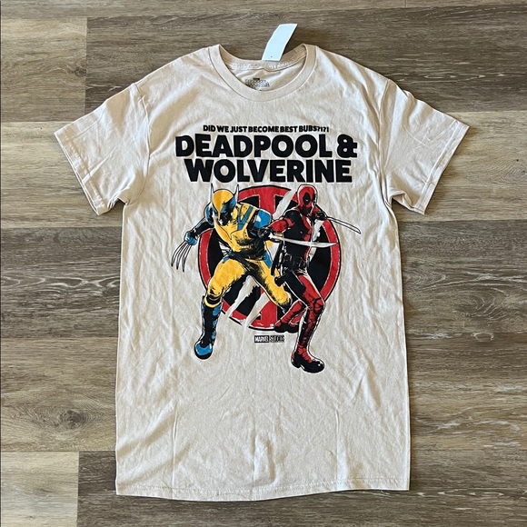 Marvel Other - NWT Marvel Deadpool Wolverine Men’s Graphic T-Shirt Tan Size S